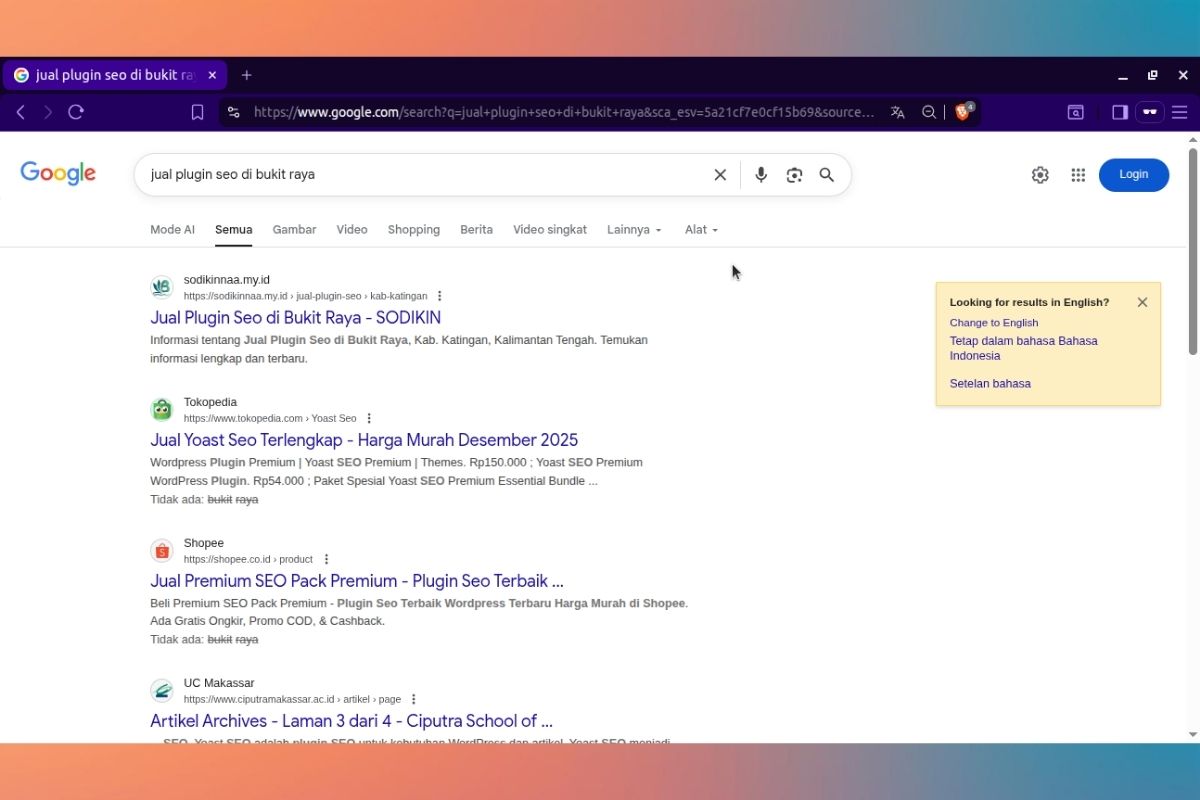 Screenshot Google SERP - Testimoni 1